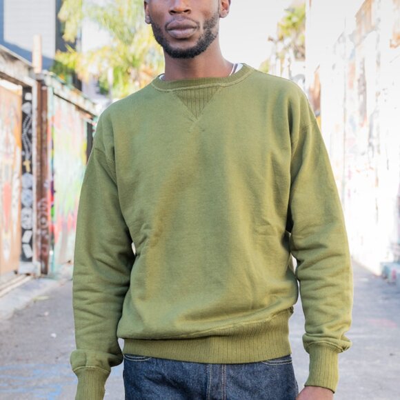 Mister Freedom® MEDALIST Crewneck Sweatshirt NWT – Olive - Picture 2 of 4